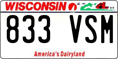 WI license plate 833VSM