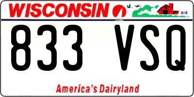 WI license plate 833VSQ