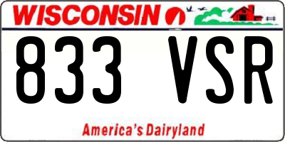 WI license plate 833VSR