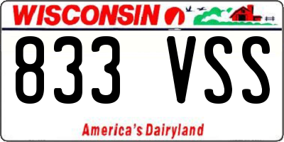 WI license plate 833VSS