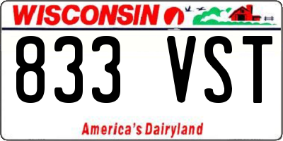 WI license plate 833VST