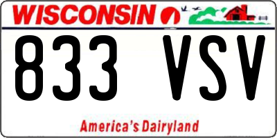 WI license plate 833VSV