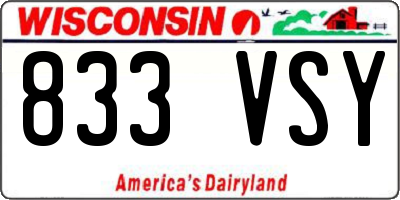WI license plate 833VSY