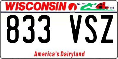 WI license plate 833VSZ