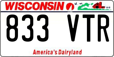 WI license plate 833VTR