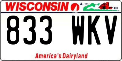 WI license plate 833WKV