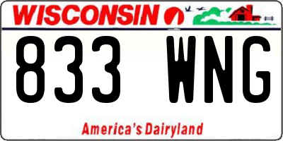 WI license plate 833WNG
