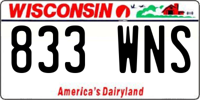 WI license plate 833WNS
