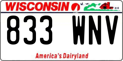 WI license plate 833WNV
