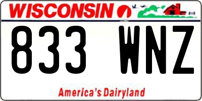 WI license plate 833WNZ