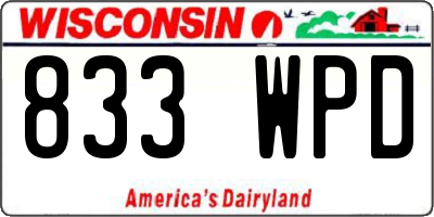 WI license plate 833WPD