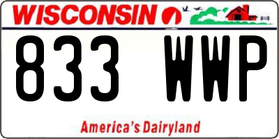 WI license plate 833WWP