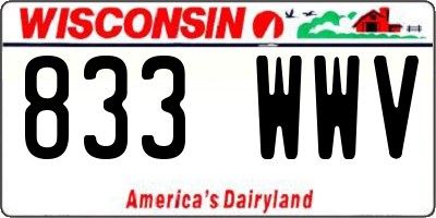 WI license plate 833WWV
