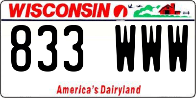 WI license plate 833WWW