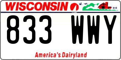 WI license plate 833WWY