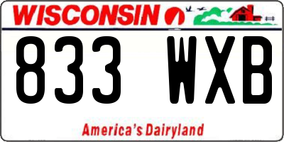WI license plate 833WXB