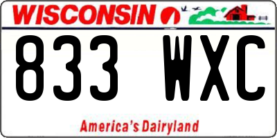 WI license plate 833WXC