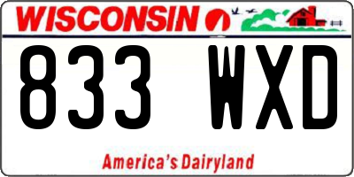 WI license plate 833WXD