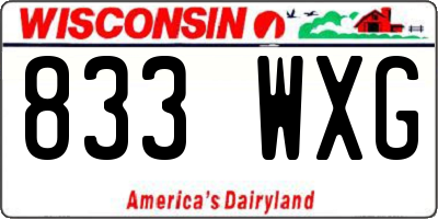 WI license plate 833WXG