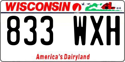 WI license plate 833WXH