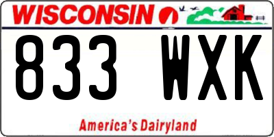 WI license plate 833WXK