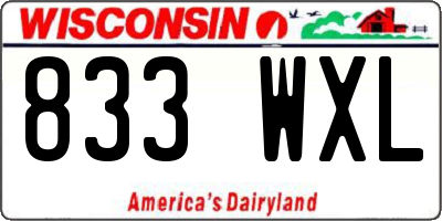 WI license plate 833WXL