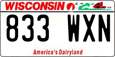 WI license plate 833WXN