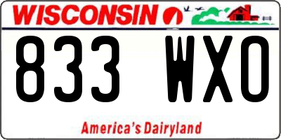 WI license plate 833WXO
