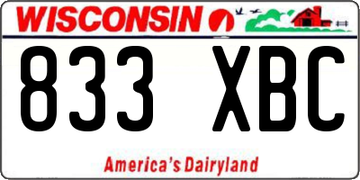 WI license plate 833XBC