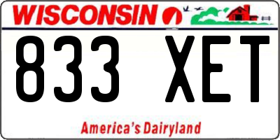 WI license plate 833XET