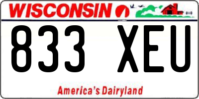 WI license plate 833XEU