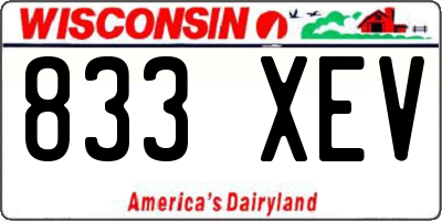 WI license plate 833XEV