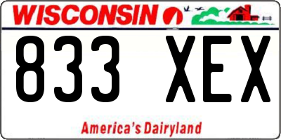 WI license plate 833XEX