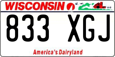 WI license plate 833XGJ