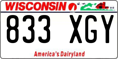 WI license plate 833XGY