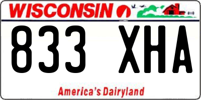 WI license plate 833XHA