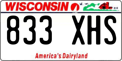 WI license plate 833XHS