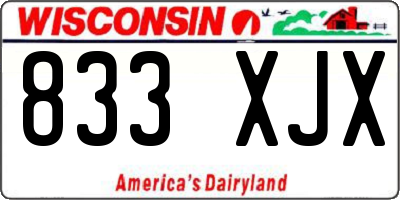WI license plate 833XJX