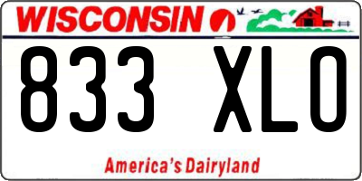WI license plate 833XLO