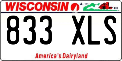 WI license plate 833XLS