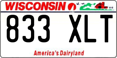 WI license plate 833XLT