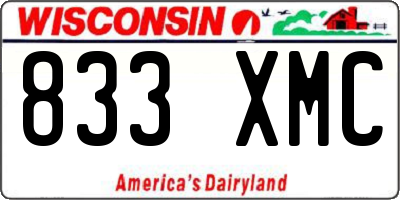 WI license plate 833XMC
