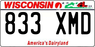 WI license plate 833XMD