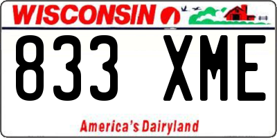 WI license plate 833XME