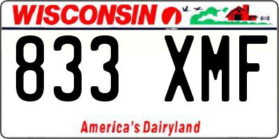 WI license plate 833XMF