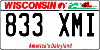 WI license plate 833XMI