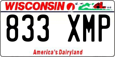 WI license plate 833XMP