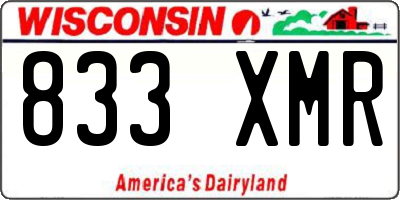 WI license plate 833XMR