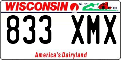 WI license plate 833XMX