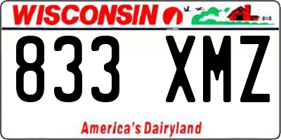 WI license plate 833XMZ
